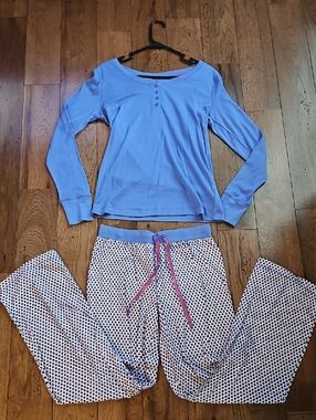 Steve Madden Blue Henley Top with Pink and Navy Accent
